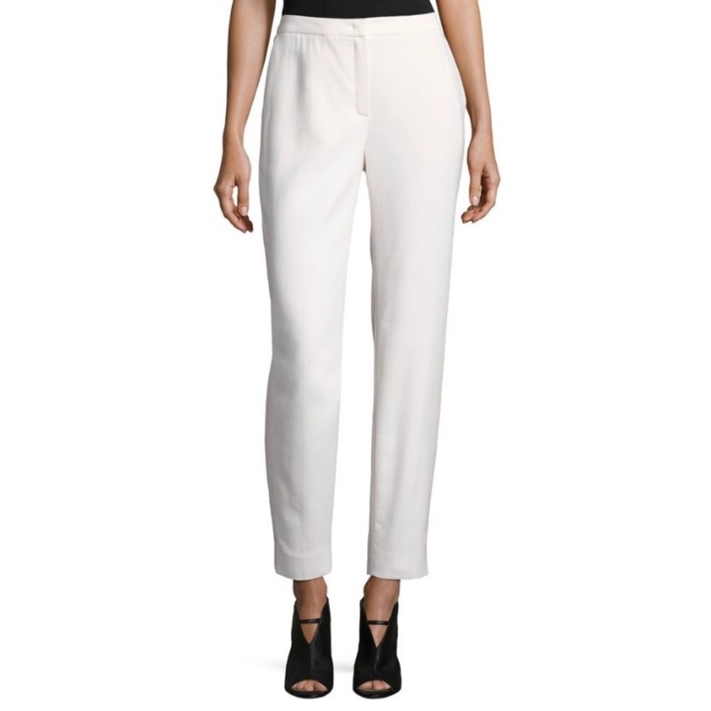 NWT Escada Tames Wool Crepe Ankle Pants Off-White 42 / 12